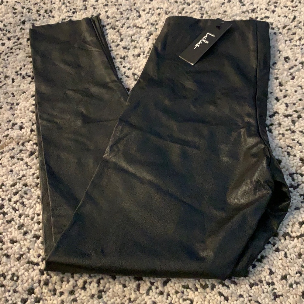 Lulu’s black, faux leather leggings - XS